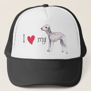 I Liebe mein Bedlington Terrier Truckerkappe