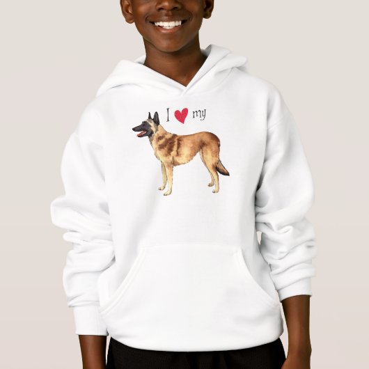 I Liebe mein belgischer Malinois Hoodie (Vorderseite)