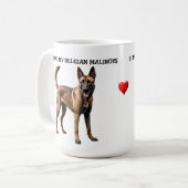 I Liebe Mein belgischer Malinois Kaffeetasse (Vorderseite Links)
