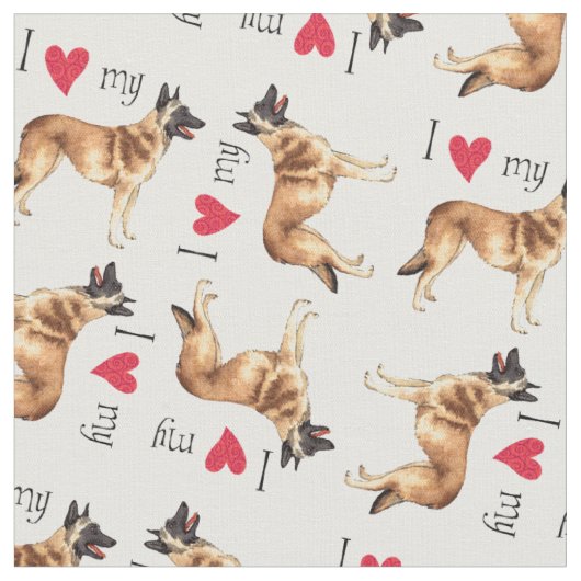 I Liebe mein belgischer Malinois Stoff (Nahaufnahme)