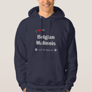 I Liebe mein belgischer Malinois (weiblicher Hund) Hoodie