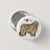 I Liebe mein Bergamasco Button (Vorne & Hinten)