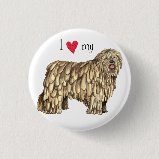 I Liebe mein Bergamasco Button (Vorderseite)