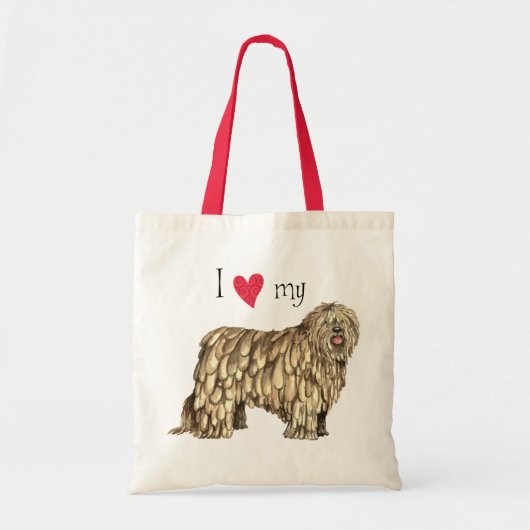 I Liebe mein Bergamasco Tragetasche (Vorne)