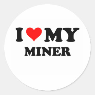 I Liebe mein Bergmann Runder Aufkleber