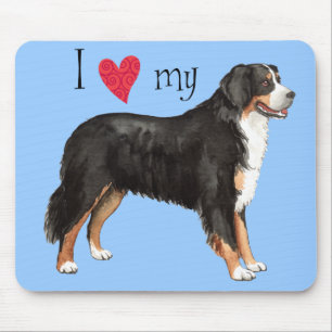 I Liebe mein Berner Hund Mousepad