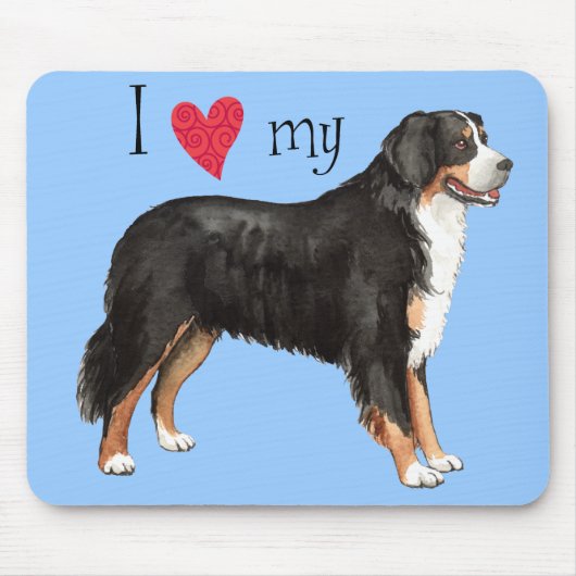 I Liebe mein Berner Hund Mousepad (Vorne)