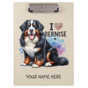 I Liebe Mein Berner Hund Personalisiert Klemmbrett