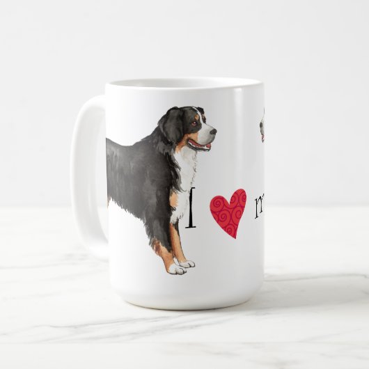 I Liebe mein Bernese Gebirgshund Kaffeetasse (Vorderseite Links)