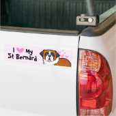 I Liebe mein Bernhardiner Autoaufkleber (Auf Lkw)