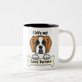 I Liebe mein Bernhardiner Zweifarbige Tasse