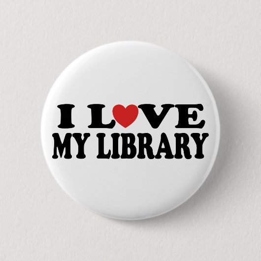I Liebe mein Bibliotheks-Bibliothekar-Geschenk Button (Vorderseite)