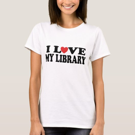 I Liebe mein Bibliotheks-Bibliothekar-Geschenk T-Shirt (Vorderseite)