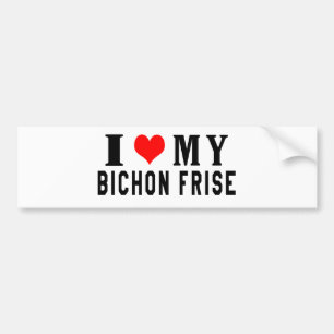 I Liebe mein Bichon Frise Autoaufkleber