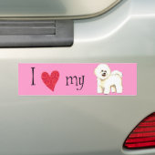 I Liebe mein Bichon Frise Autoaufkleber (Auf Auto)