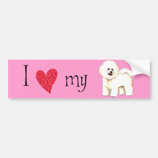 I Liebe mein Bichon Frise Autoaufkleber (Vorne)