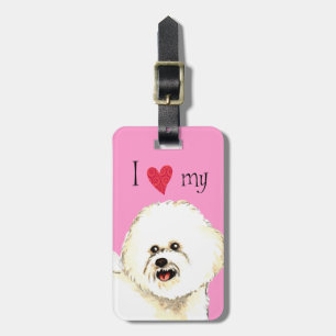 I Liebe mein Bichon Frise Gepäckanhänger