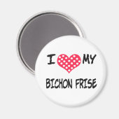 I LIEBE MEIN BICHON FRISE MAGNET (Vorderseite/Rückseite)