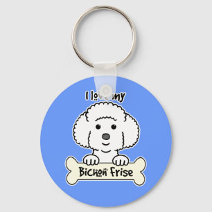 I Liebe mein Bichon Frise Schlüsselanhänger