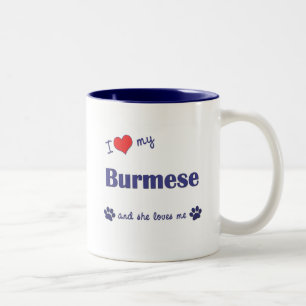 I Liebe mein birmanisches (weibliche Katze) Zweifarbige Tasse