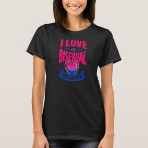 I Liebe Mein Bisexuelles Ehemann Niedlich Bi Pride T-Shirt