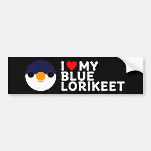 I LIEBE MEIN BLAU LORIKEET AUTOAUFKLEBER