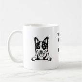 I Liebe mein BLAUE HEELER | Name und Paw Print Kaffeetasse (Links)