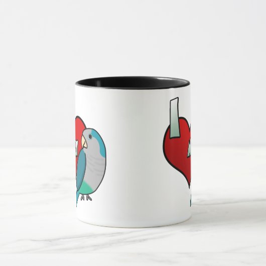 I Liebe mein blauer QuäkerParakeet Tasse (Zentrum)