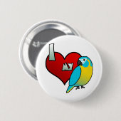 I Liebe mein blauer Throated Macaw Button (Vorne & Hinten)