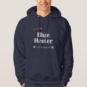 I Liebe mein blaues Heeler (weiblicher Hund) Hoodie