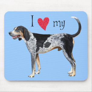 I Liebe mein Bluetick Coonhound Mousepad