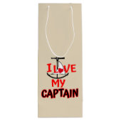 I Liebe mein Boots-Kapitän Wine Bag Geschenktüte Für Weinflaschen (Rückseite)