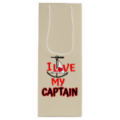 I Liebe mein Boots-Kapitän Wine Bag Geschenktüte Für Weinflaschen (Vorderseite)