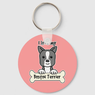 I Liebe mein Boston-Terrier Schlüsselanhänger