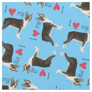I Liebe mein Boston-Terrier Stoff