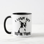 I Liebe mein Boston-Terrier Tasse (Links)