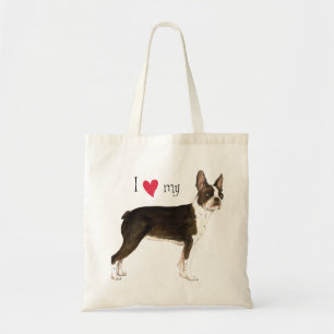 I Liebe mein Boston-Terrier Tragetasche