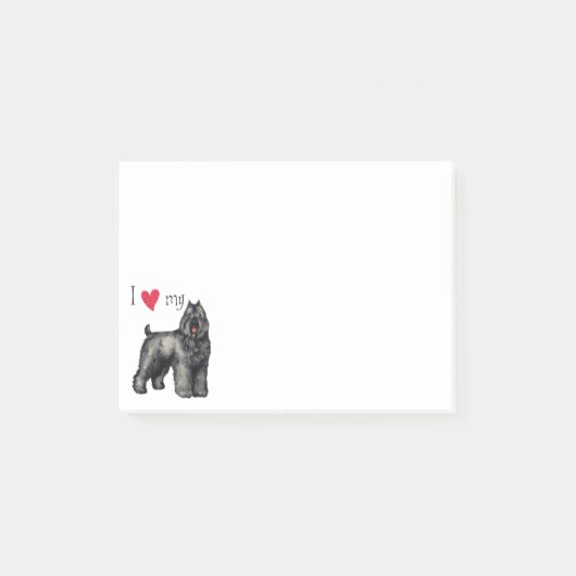 I Liebe mein Bouvier Post-it Klebezettel (Vorderseite)