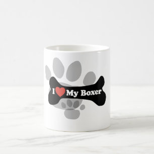 I Liebe mein Boxer - Hundeknochen Kaffeetasse
