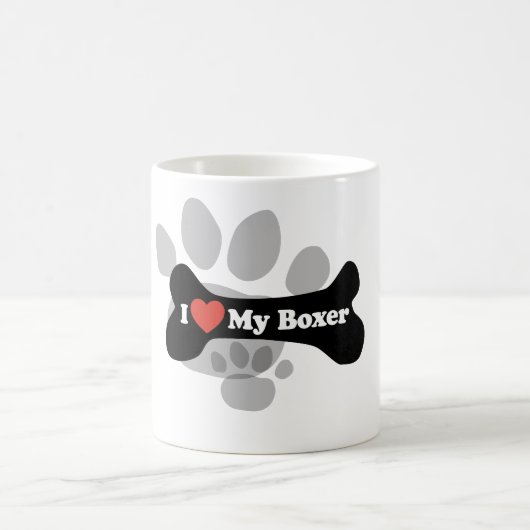 I Liebe mein Boxer - Hundeknochen Kaffeetasse (Mittel)