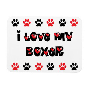 I Liebe mein Boxer Magnet