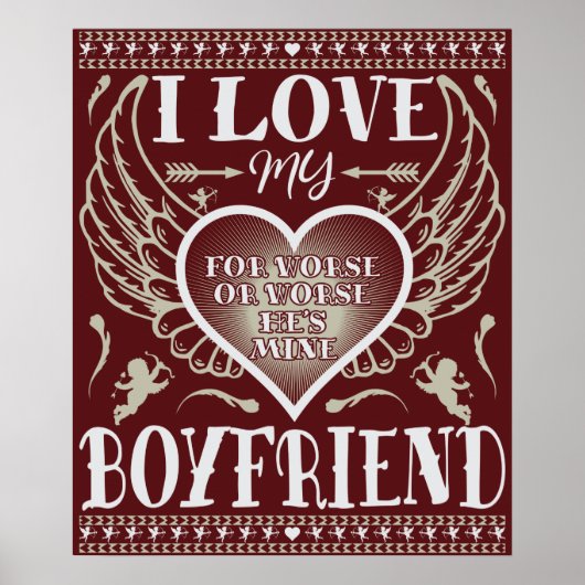 I LIEBE MEIN BOYFRIEND - FUNNY ROMANTIC LIEBE QUOT POSTER (Vorne)