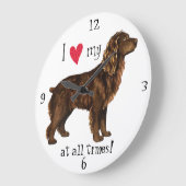 I Liebe mein Boykin Spaniel Große Wanduhr (Winkel)