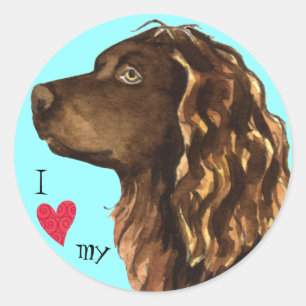 I Liebe mein Boykin Spaniel Runder Aufkleber
