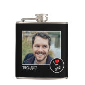 I Liebe Mein Bro, Custom Foto - Personalisiert Flachmann (Vorderseite)