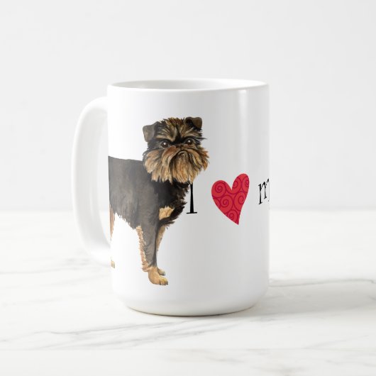 I Liebe mein Brüsseler Griffon Kaffeetasse (Vorderseite Links)