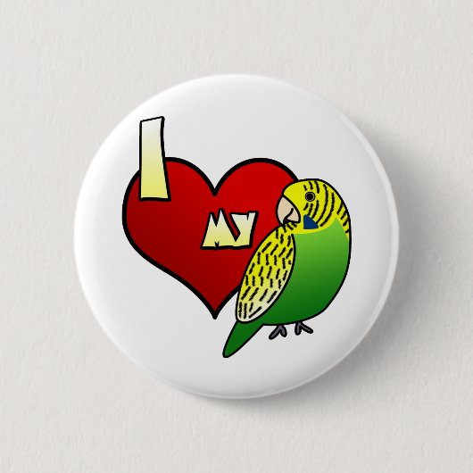 I Liebe mein Budgerigar Button (Vorderseite)