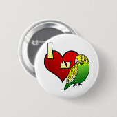 I Liebe mein Budgerigar Button (Vorne & Hinten)