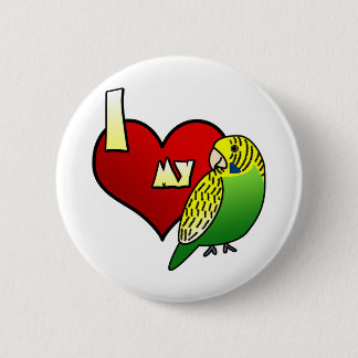 I Liebe mein Budgerigar Button