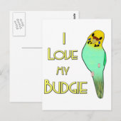 I Liebe mein Budgie Postkarte (Vorne/Hinten)